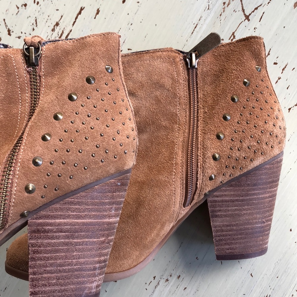 Guess Suede Flores Booties studded chunky heel - Picture 2 of 5